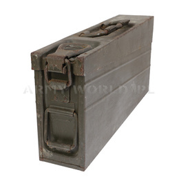 Skrzynia Na Amunicję Metalowa Wąska 7,5x16x35,5 Olive Oryginał Demobil DB