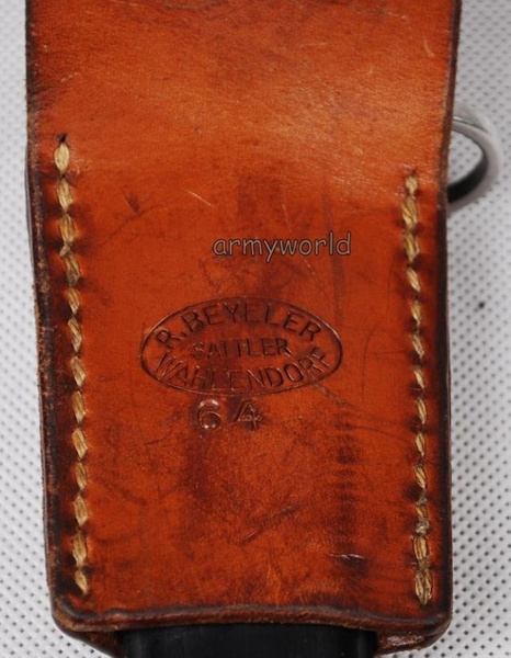 Bagnet Wojskowy Szwajcarski M57 Skórzana Żabka Oryginał Demobil II Gatunek