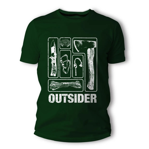 T-Shirt Outsider TigerWood Ciemnozielony