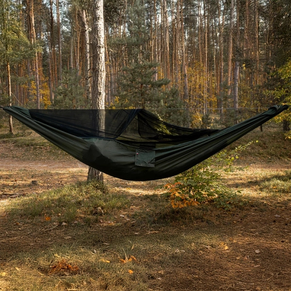 Hamak Lekki Turystyczny Ważka V2 Long + Moskitiera Pocket TigerWood Khaki