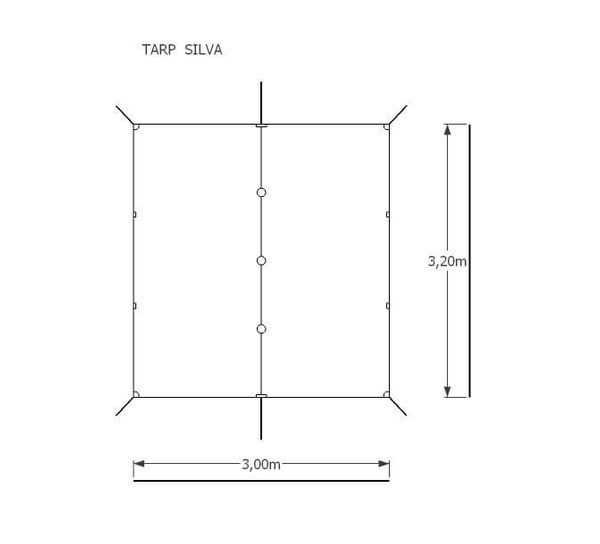 Tarp Silva 3,2 x 3 m Flyhamak Dark Olive