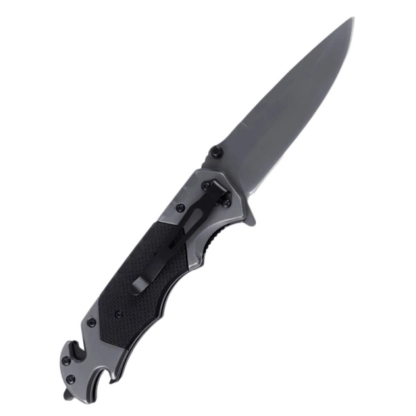 Nóż Składany Ratowniczy 2-76 Dominator Szaro / Czarny