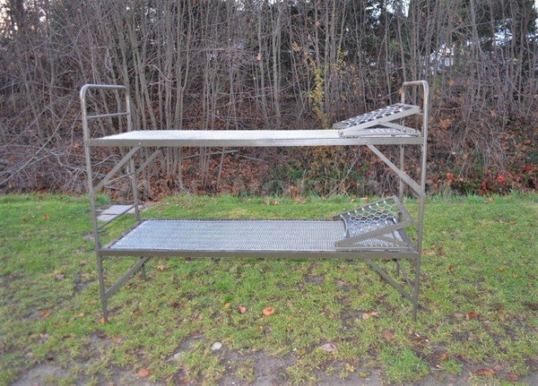 Łóżko Wojskowe Koszarowe Metalowe Bundeswehr Oryginał Demobil BDB