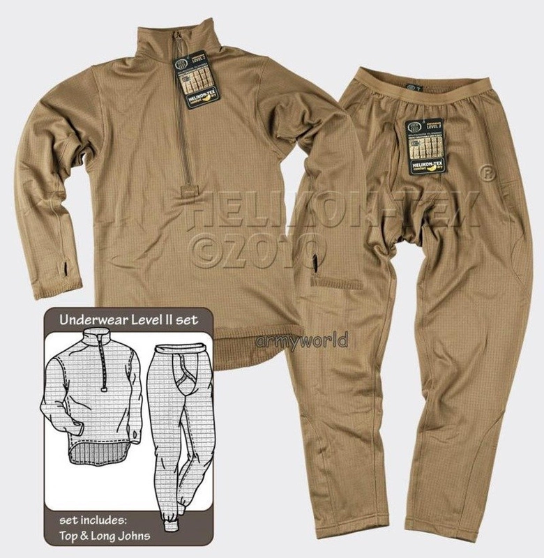 Thermoactive Underwear Level 2 III Gen. Helikon-Tex Set Shirt + Drawers  Coyote (KP-UN2-PO-11) coyote, CLOTHING \ Men's Clothing \ Underwear \ Sets  \ Paramilitary