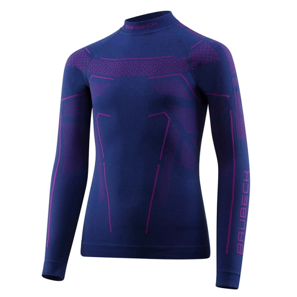 Bluza Termoaktywna Junior Thermo Brubeck Jeansowo / Fioletowa (LS1612J)
