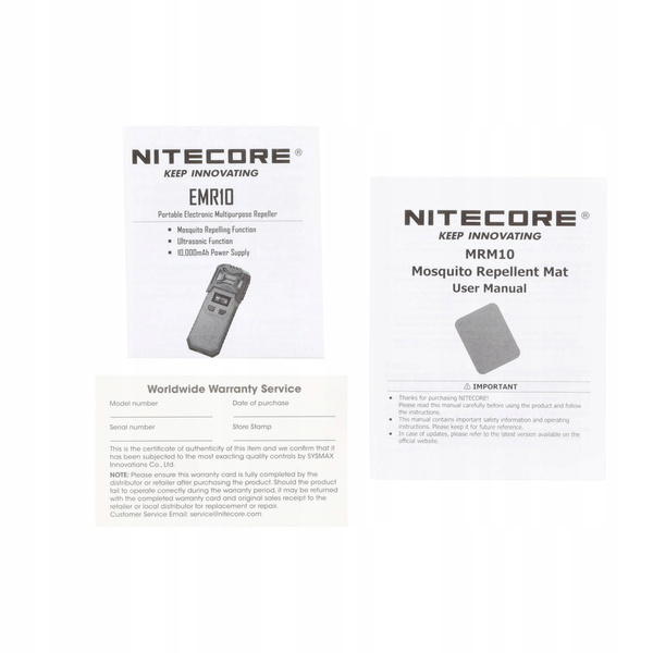 Bezprzewodowy Odstraszacz Na Komary EMR10 Nitecore Czarny (NC-EMR10)