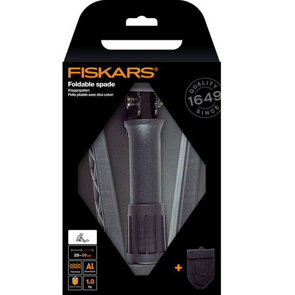 Saperka Składana + Pokrowiec Fiskars Czarna