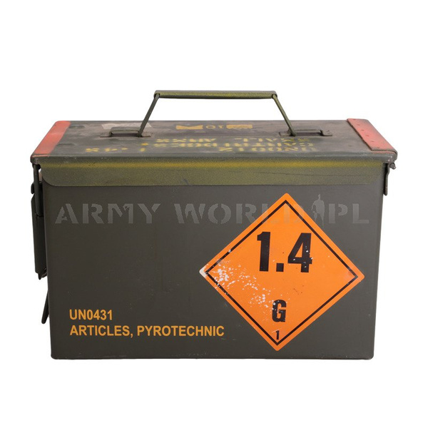 US Army Ammunition Metal Box 30x15x18 Olive Genuine Military Surplus Used