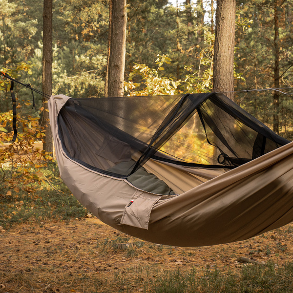 Hamak Lekki Turystyczny Ważka V2 + Moskitiera Pocket TigerWood Khaki