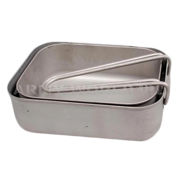 Military Dutch Mess Kit Two-Pieces Stainless Steel Original Surplus Used