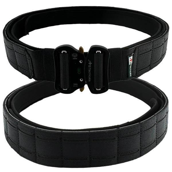 JB Tacticals Laser Cut Molle Tactical Belt with Inner Belt Black