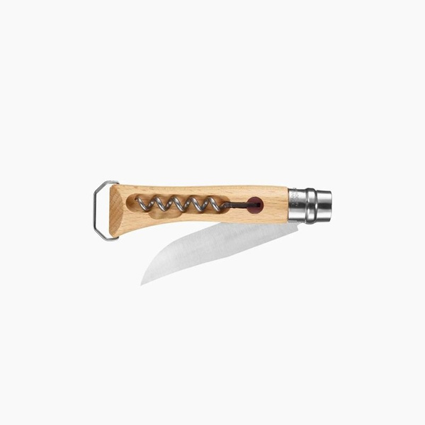 Nóż Składany OPINEL INOX N°10 Z Korkociągiem Corkscrew Natural (001410)