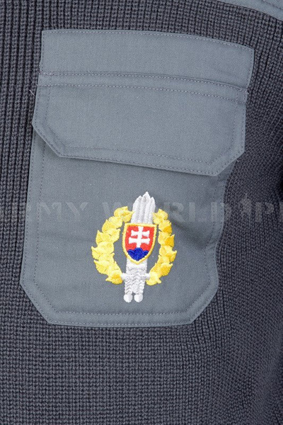 Slovakia Military Sweater Woolen Grey With a Badge Original Military Surplus New 