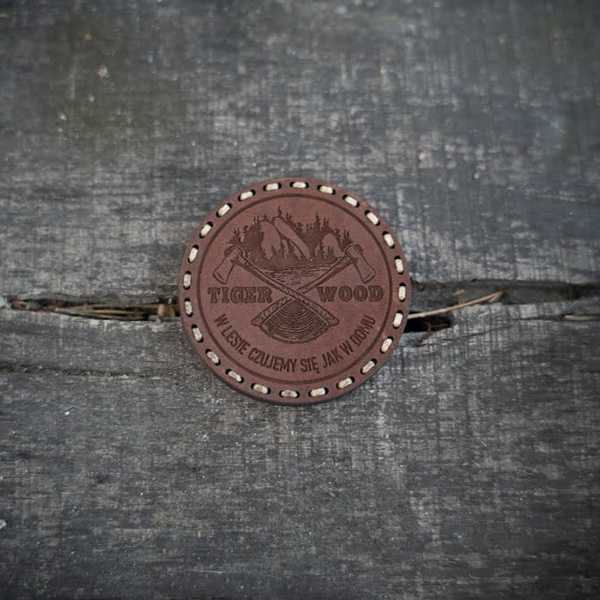 Naszywka Skórzana Two Axes Tigerwood Brązowa