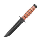 Nóż USMC Short Serrated + Pochwa Skórzana Ka-Bar (1252)