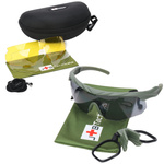 Okulary Taktyczne Strzeleckie JB Tacticals + 3 Szybki Olive