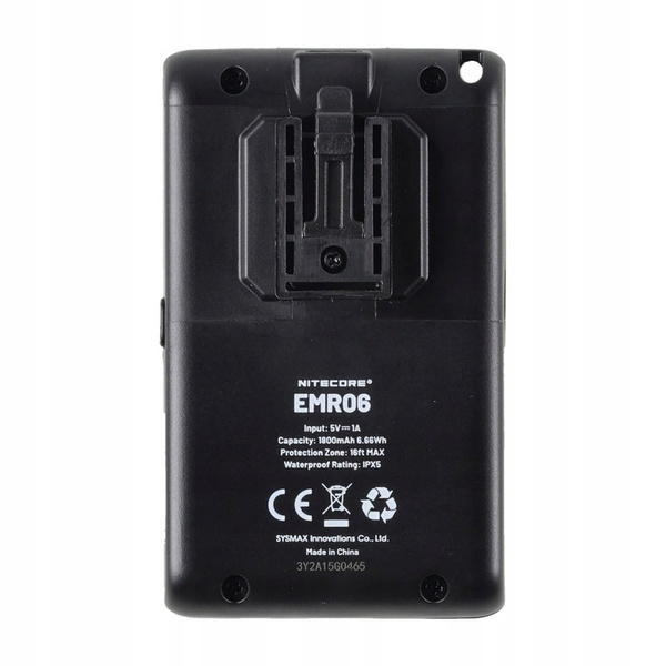 Bezprzewodowy Odstraszacz Na Komary EMR06 Nitecore Czarny (NC-EMR06)