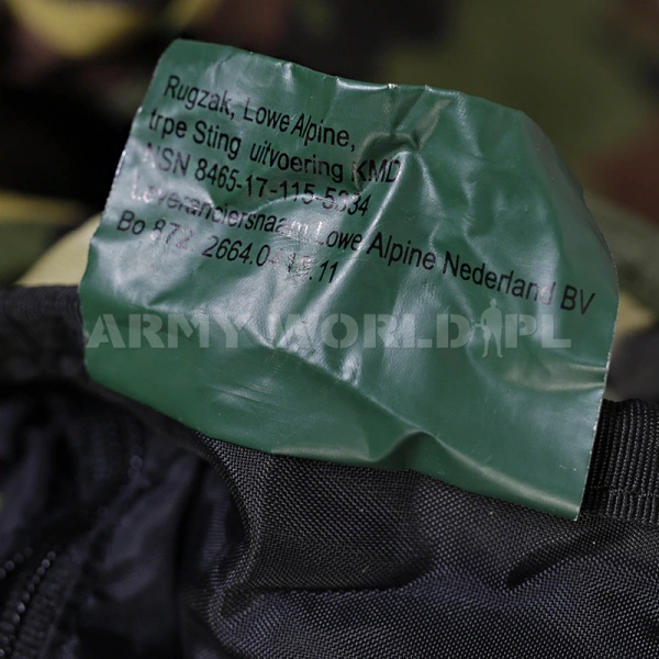 Plecak Holenderski DPM Lowe Alpine 60l + 20l Kieszenie Boczne Oryginał Demobil DB