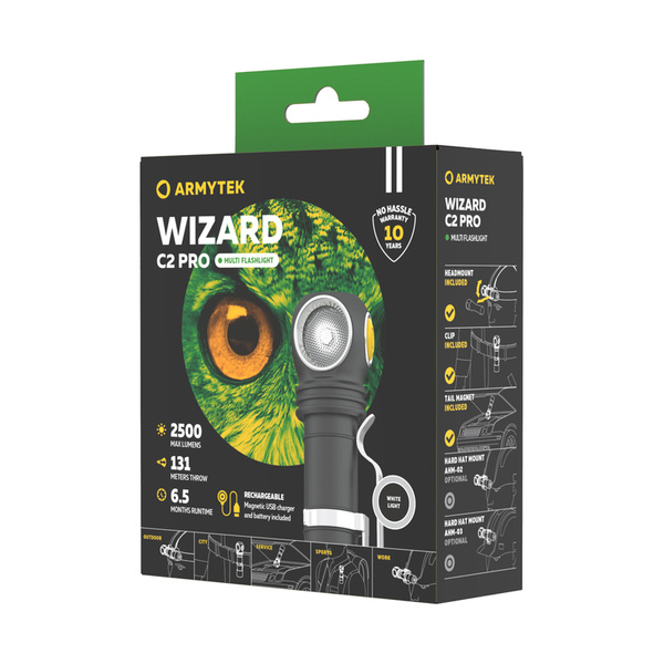 Latarka Czołowa Armytek Wizard C2 Pro 2500 lm Magnet Czarna (F08701C)