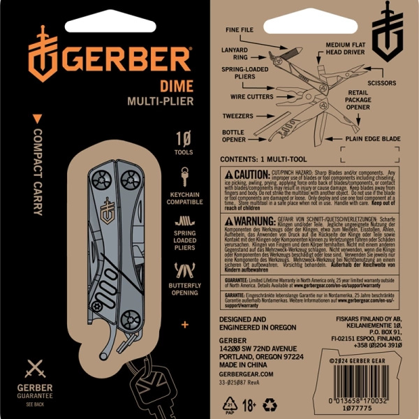 Multitool Dime Mini Gerber Czarny (1077775)