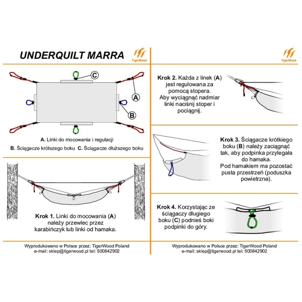 Podpinka Do Hamaka 200 x 130 cm Marra 2.0 Tigerwood Olive