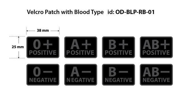 Emblem PVC Blood Type Helikon-Tex Set Of 2 Pieces Black (OD-BLP-RB-01)