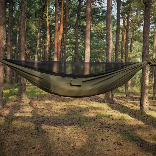 Hamak Obozowy Niedżwiedż z Moskitierą Double Zip TigerWood Olive 