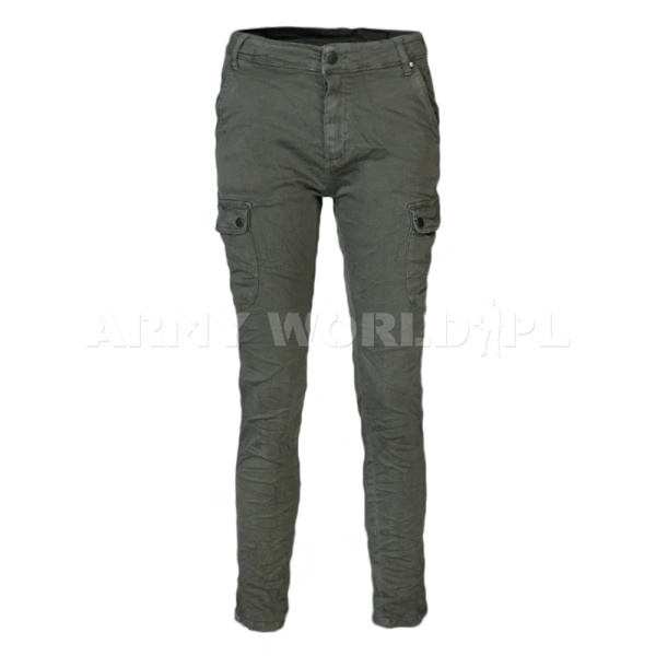 Spodnie Damskie Z Kieszeniami Olive 