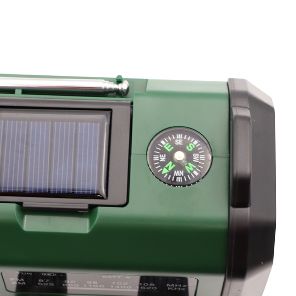 Radio Awaryjne Przenośne Solarne z Latarką, Lampką LED, SOS i Powerbankiem JB Tacticals (JB-09)