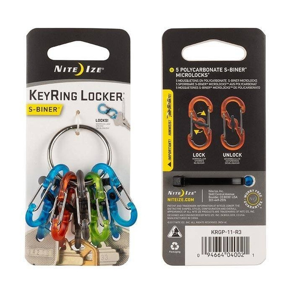 Karabinek Na Klucze S-Biner KeyRing Locker Nite Ize Stalowy (KRGP-11-R3)