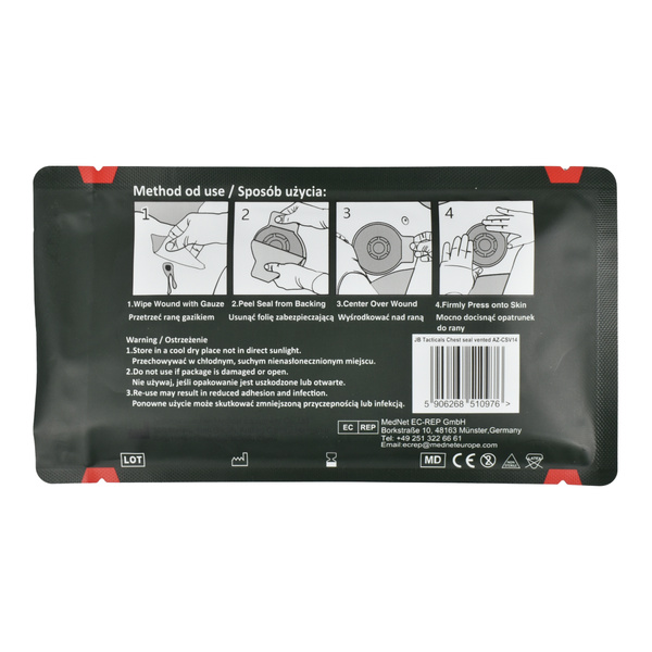 Opatrunek Wentylowy Na Rany Klatki Piersiowej Chest Seal Vented AZ-CS14 JB Tacticals 