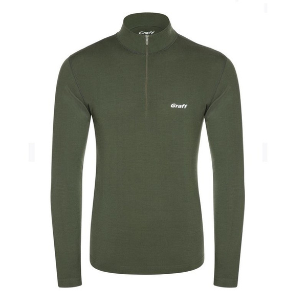 Trikot / Koszulka Z Golfem Graff Merino Warm Olive (917)