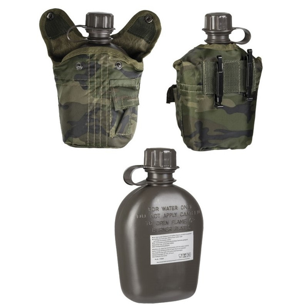 Canteen with Case Woodland 1 Liter Mil-tec New