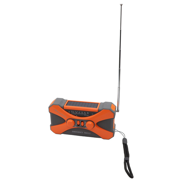 Radio Awaryjne Solarne z Latarką, Lampką LED, SOS i Powerbankiem JB Tacticals Pomarańczowe (JB-03)