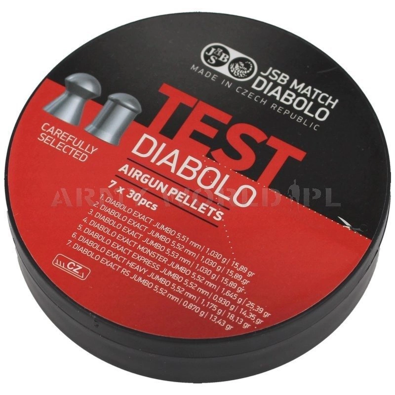 Airgun Pellets JSB Test Diabolo 5.5 mm .22 cal. 210 pcs