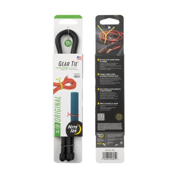 Troki Elastyczne Gear Tie® 18" 2szt. Nite Ize Czarny (GT18-01-2R3)