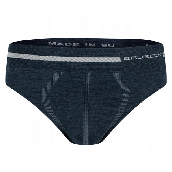 Slipy Męskie Comfort Wool Merino Brubeck Ciemny Jeans (BE1005M)