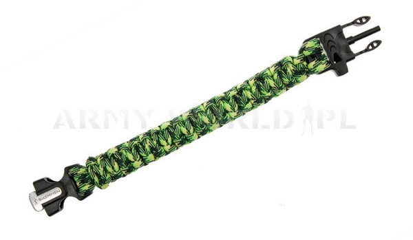 Bransoleta Paracord Z Krzesiwem I Gwizdkiem Bushmen Geckon Fluorescencyjny 