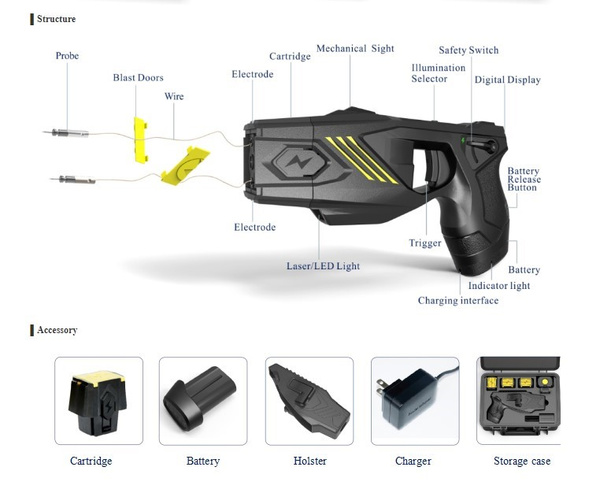 Paralizator Strzelający Taser TX100P 55.000 V Husha Zestaw Pro