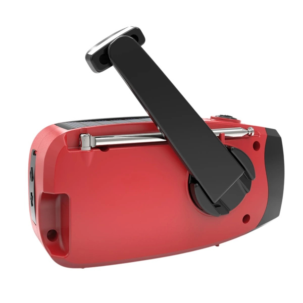 Radio Awaryjne Solarne z Powerbankiem Czerwone (JB-04)