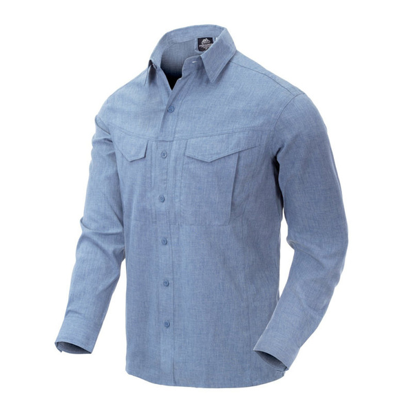 Koszula Taktyczna Defender Mk2 Gentleman Długi Rękaw Helikon-Tex Melange Light Blue (KO-DGM-PO-6520Z)