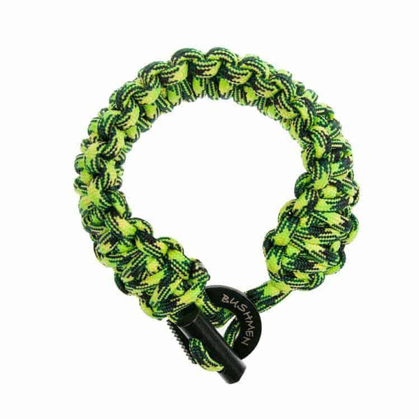  Paracord Bracelet 6 m With A Firestarter Bushmen Geckon Fluorescencyjny New