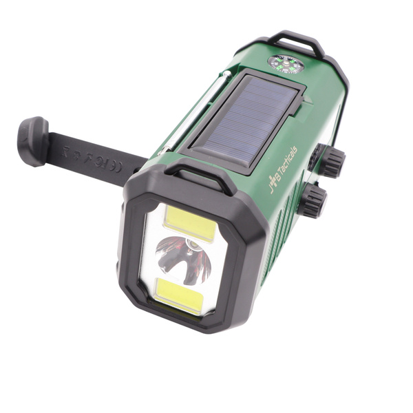 Radio Awaryjne Przenośne Solarne z Latarką, Lampką LED, SOS i Powerbankiem JB Tacticals (JB-09)