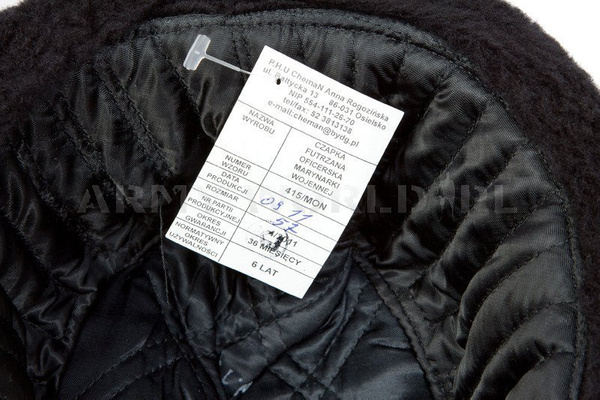 Czapka Uszatka Wojskowa Polska Oficerska Marynarki Wojennej Z Oznaczeniem Oryginał Demobil BDB