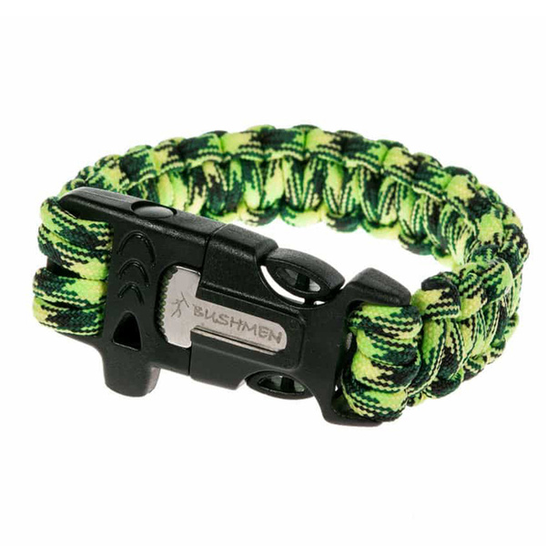 Bransoleta Paracord Z Krzesiwem I Gwizdkiem Bushmen Geckon Fluorescencyjny 