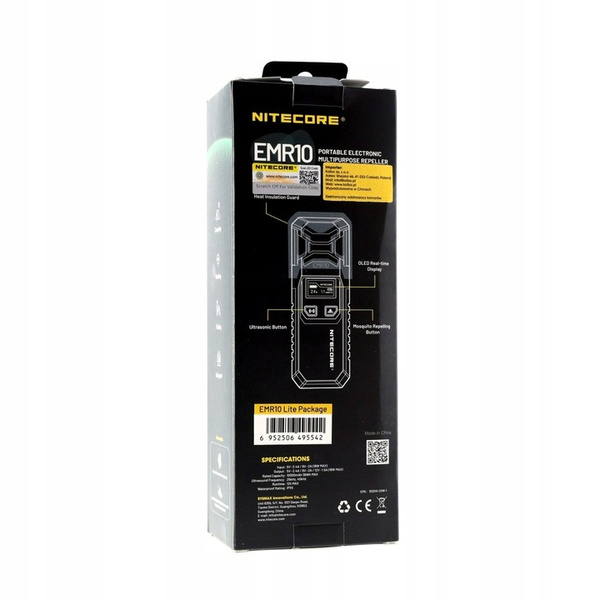 Bezprzewodowy Odstraszacz Na Komary EMR10 Lite 2w1 Nitecore Czarny (NC-EMR10 Light)