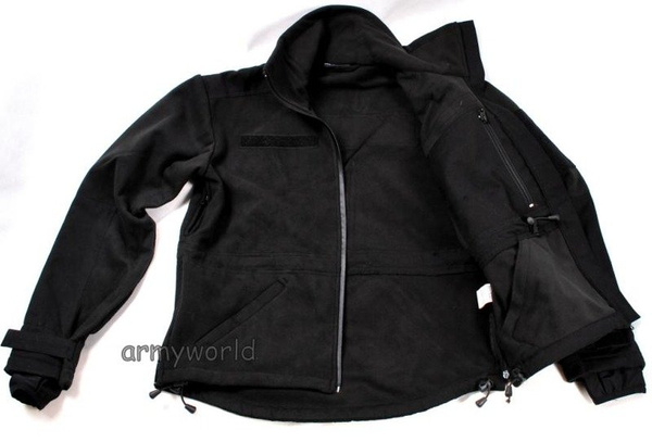 Military Fleece Jacket Windproof Mil-tec Black New