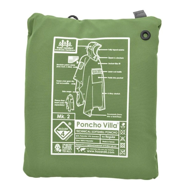 Poncho Technical Soft-Shell Villa Mk2 Hazard4 Olive Green