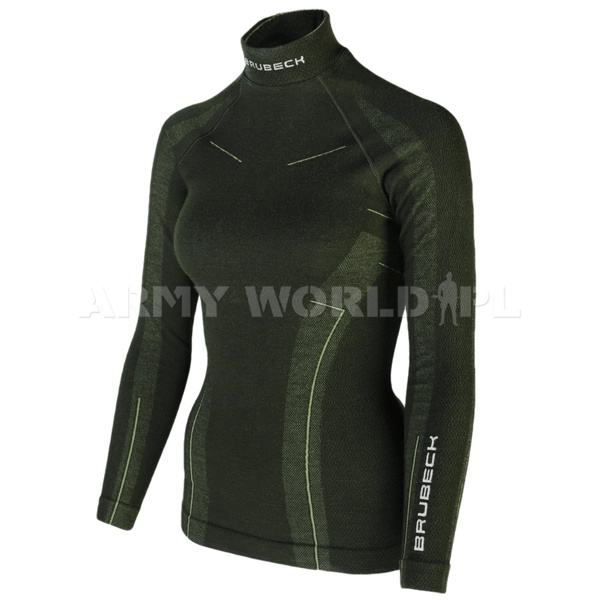 Bluza Damska Extreme Merino WOOL Brubeck Ciemnozielona (LS11930)