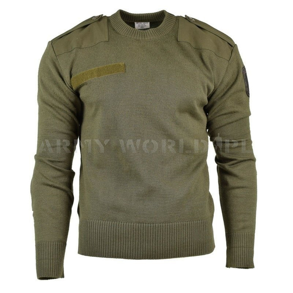 Sweter Austriacki Wełniany Olive Oryginał Demobil DB